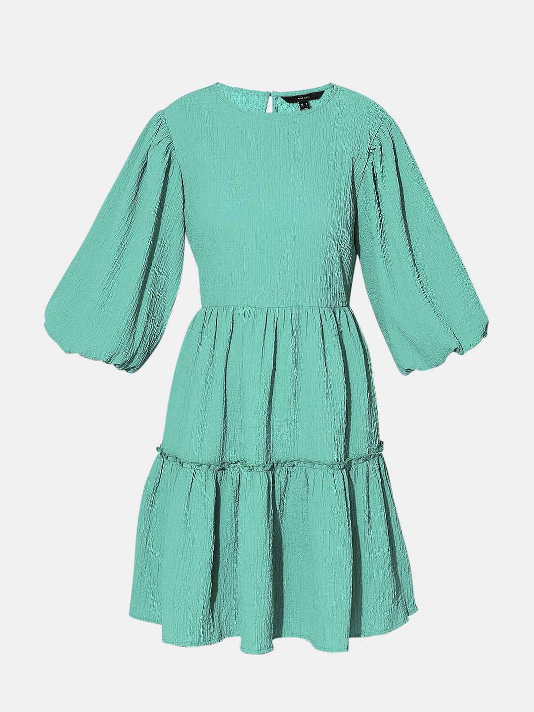 Green Structured Tiered Shift Dress - Image 7