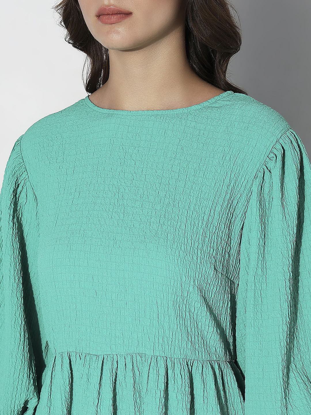 Green Structured Tiered Shift Dress - Image 8