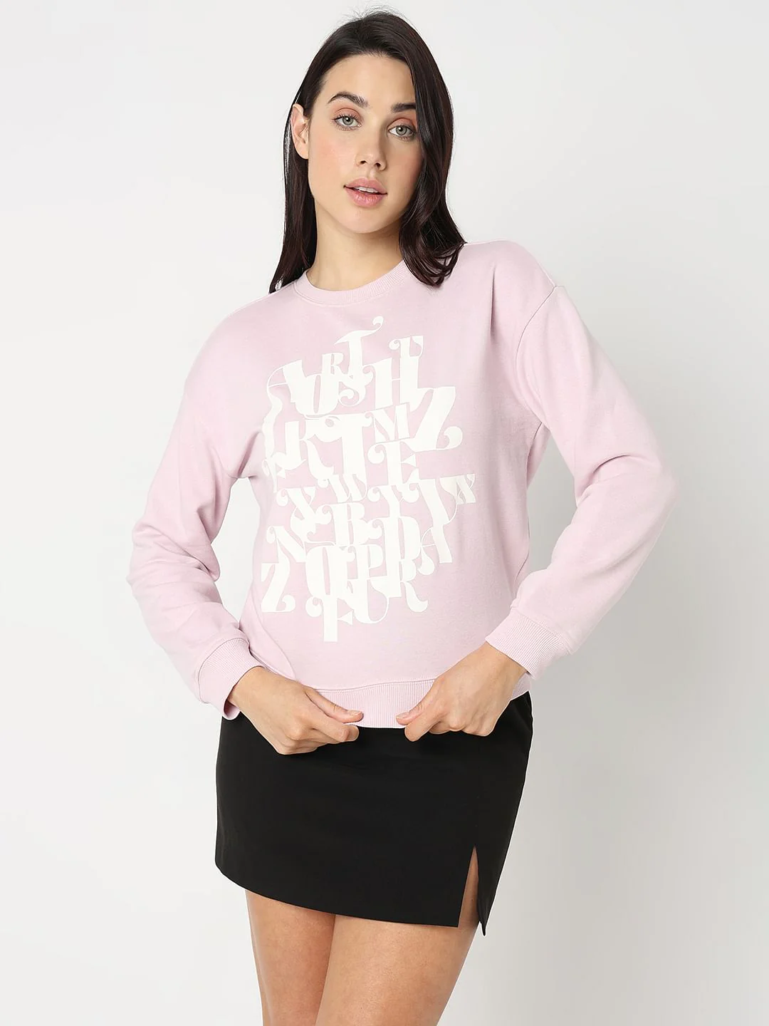 Orchid Pink Graphic Printed Sweatshirt - Image 2