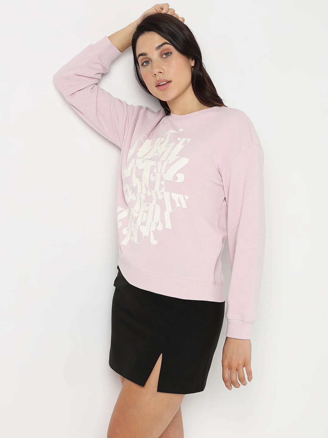 Orchid Pink Graphic Printed Sweatshirt - Image 3