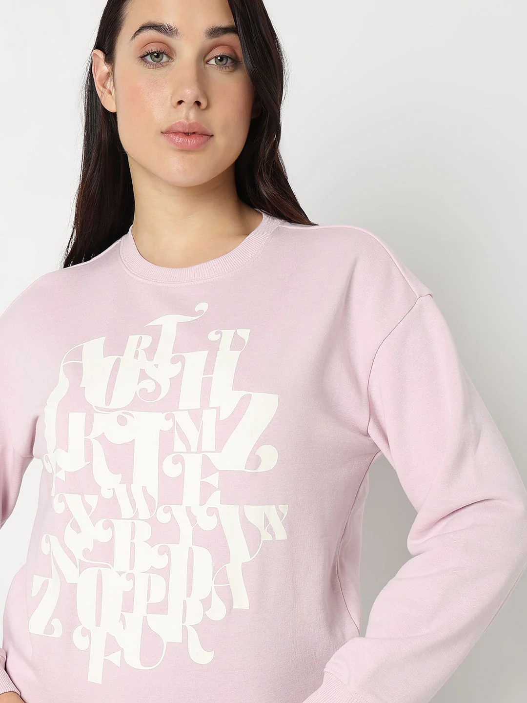Orchid Pink Graphic Printed Sweatshirt - Image 6