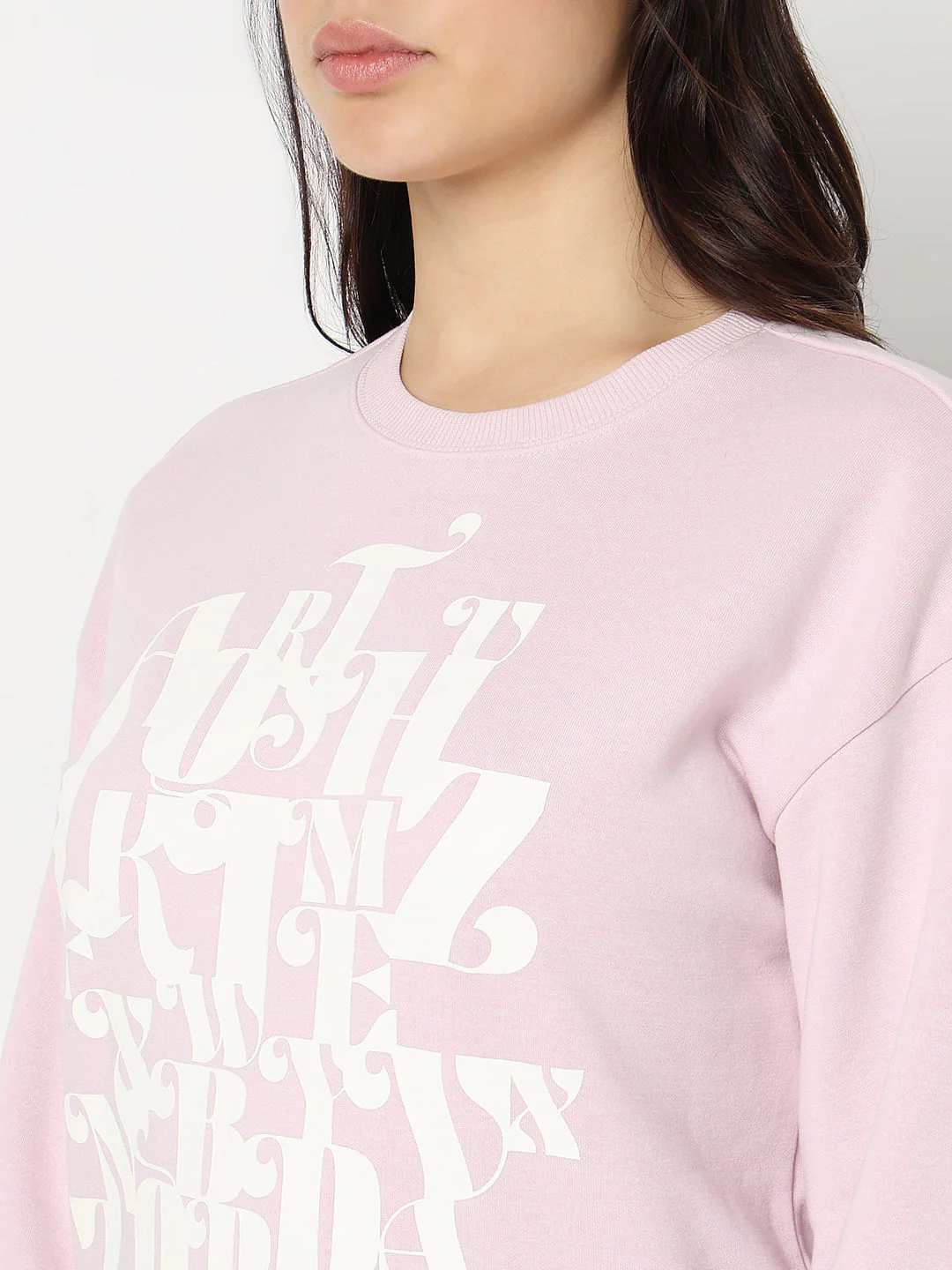 Orchid Pink Graphic Printed Sweatshirt - Image 8