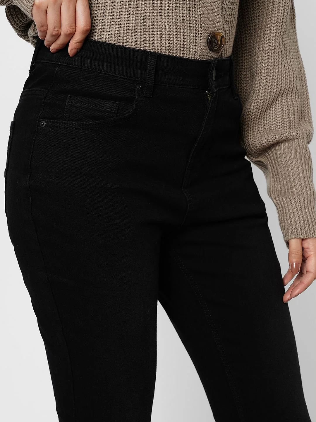 I.Scenery By Vero Moda Black High Rise Ripped Wendy Skinny Jeans - Image 6