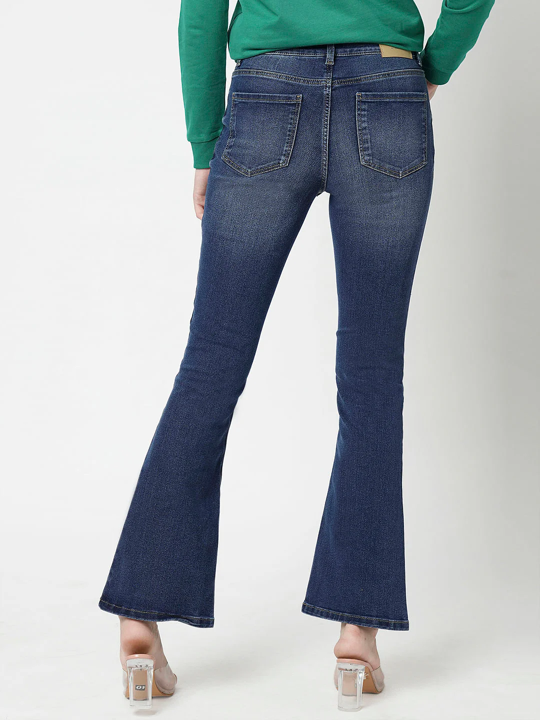 I.Scenery By Vero Moda Blue Mid Rise Bootcut Jeans - Image 4