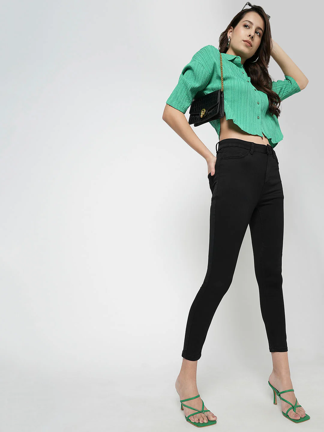 I.Scenery By Vero Moda Black High Rise Wendy Skinny Jeans