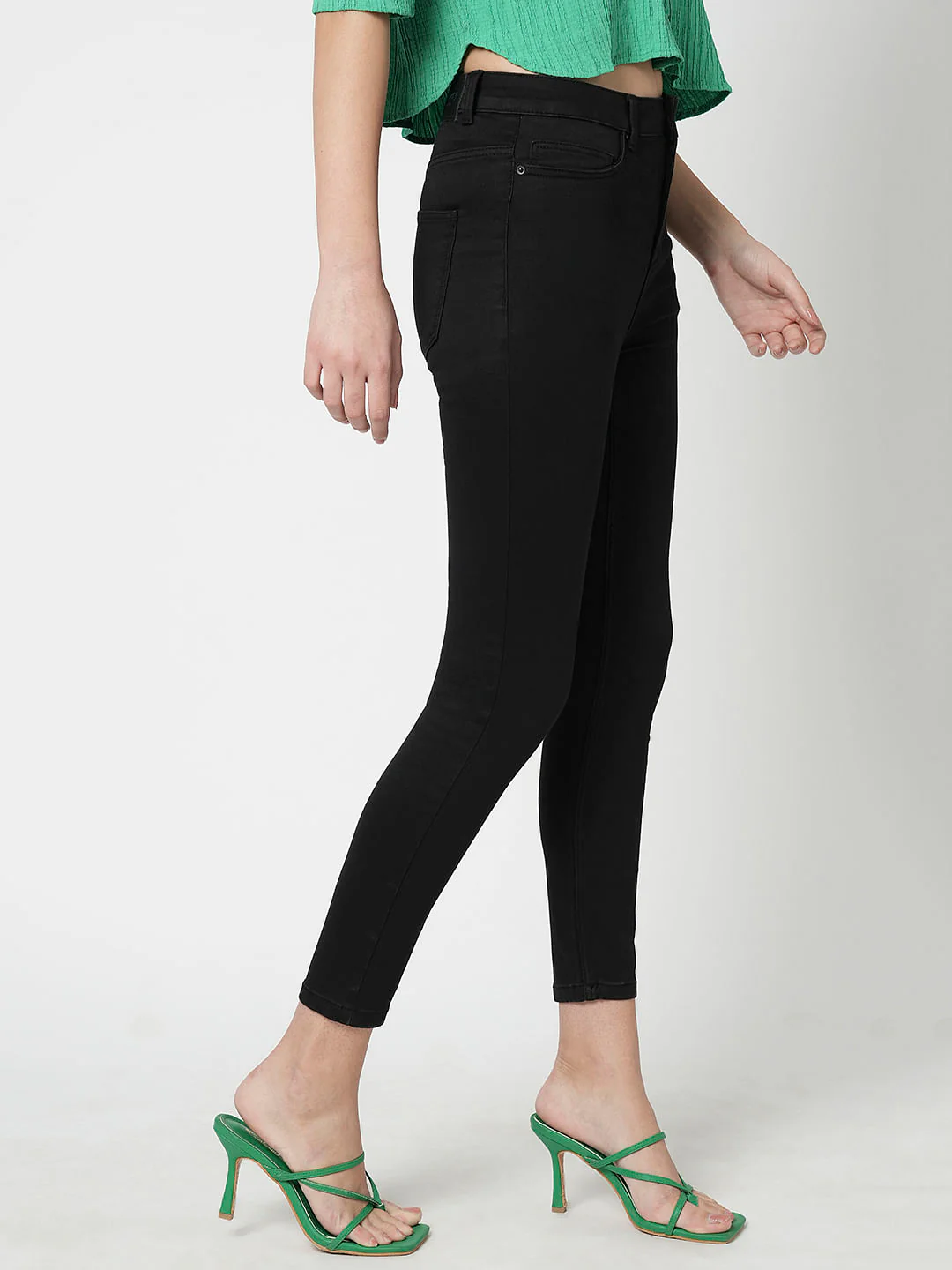 I.Scenery By Vero Moda Black High Rise Wendy Skinny Jeans - Image 3