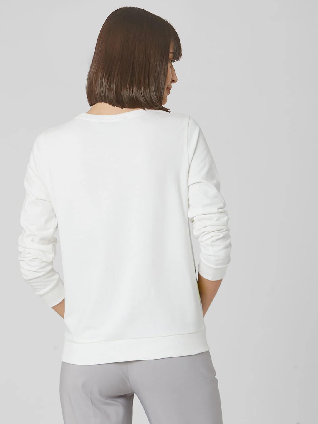 White Slogan Print Sweatshirt - Image 4