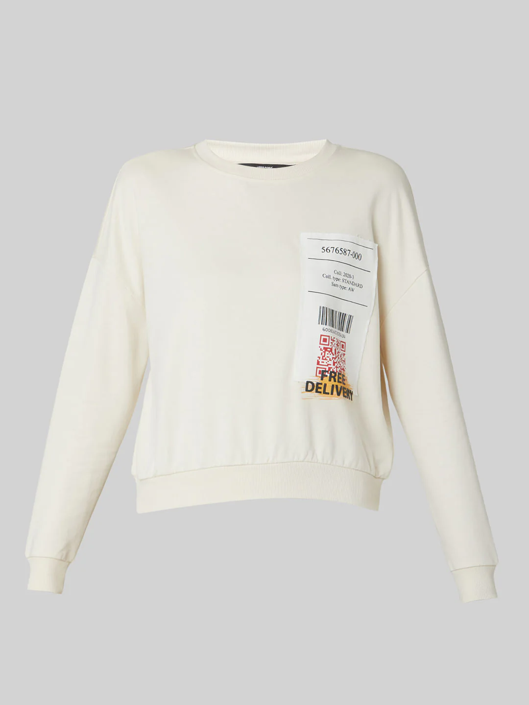 Beige Scan Print Sweatshirt - Image 7