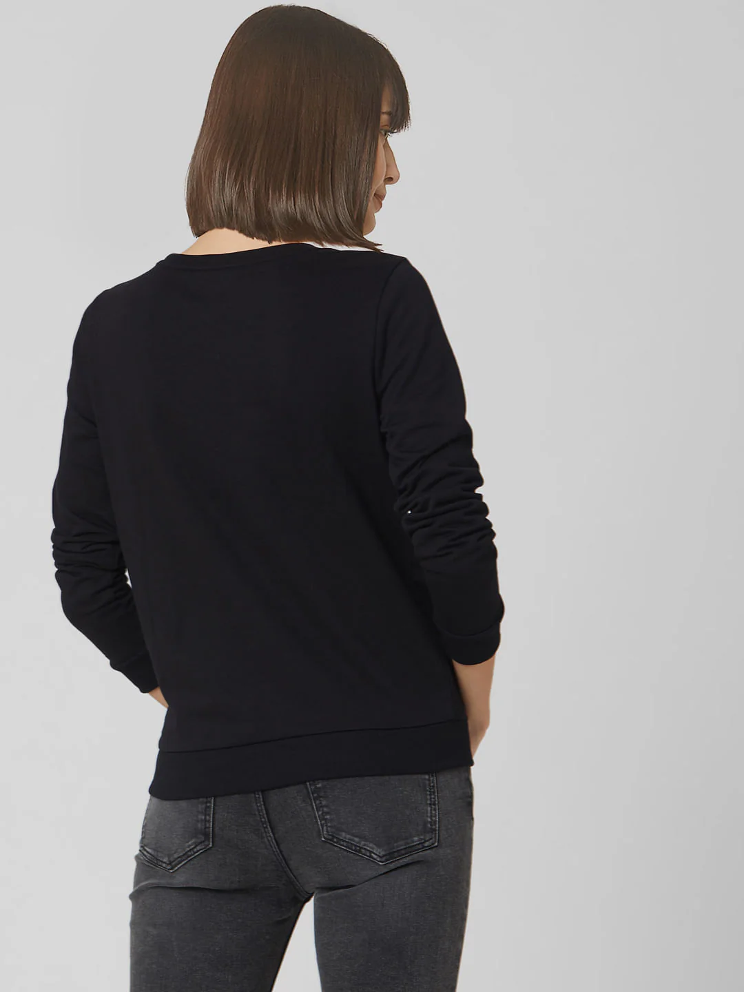 Black Slogan Print Sweatshirt - Image 4