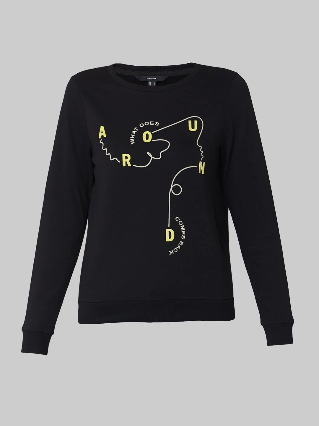 Black Slogan Print Sweatshirt - Image 7