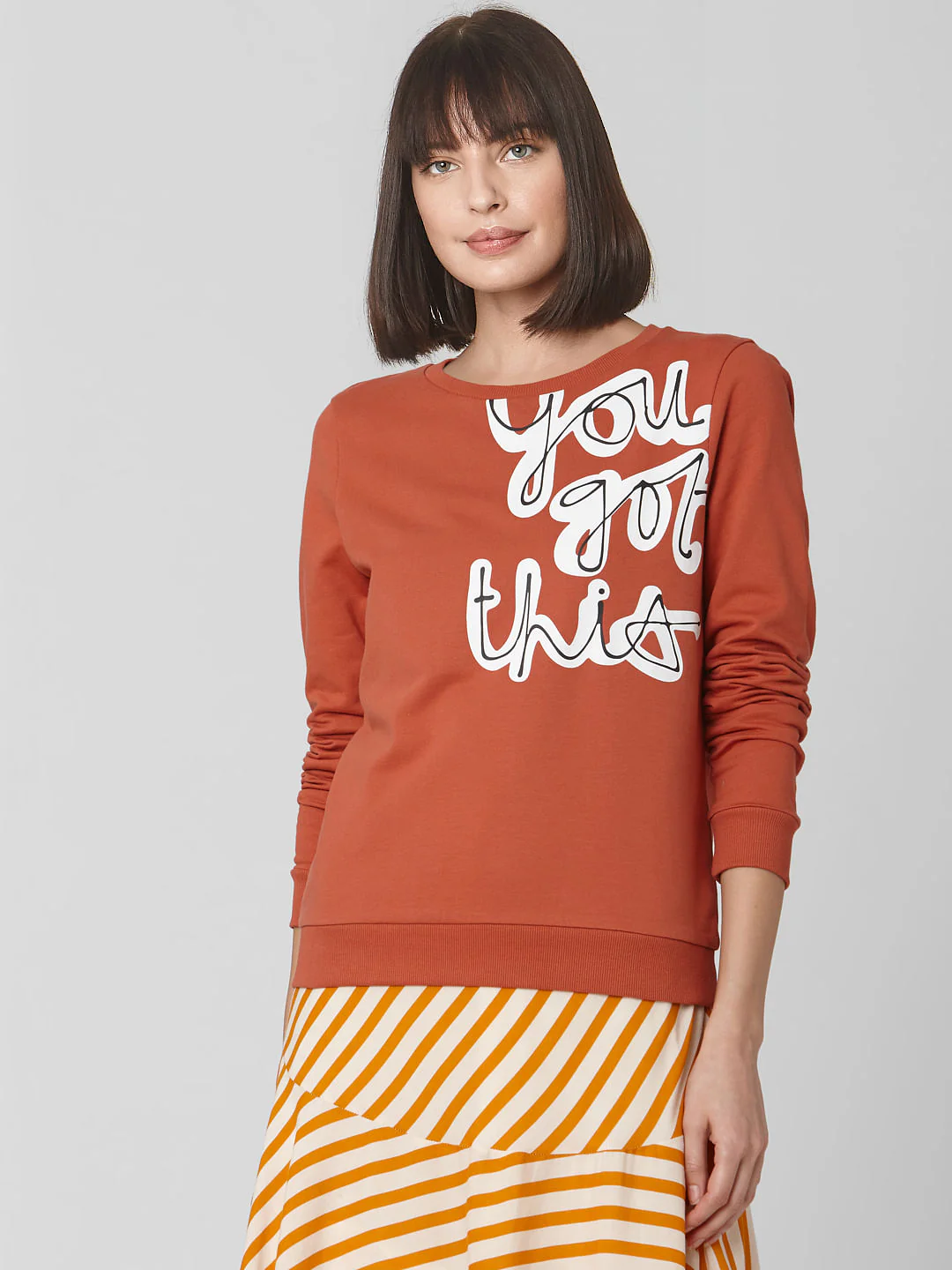 Rust Pink Typographic Print Sweatshirt - Image 2