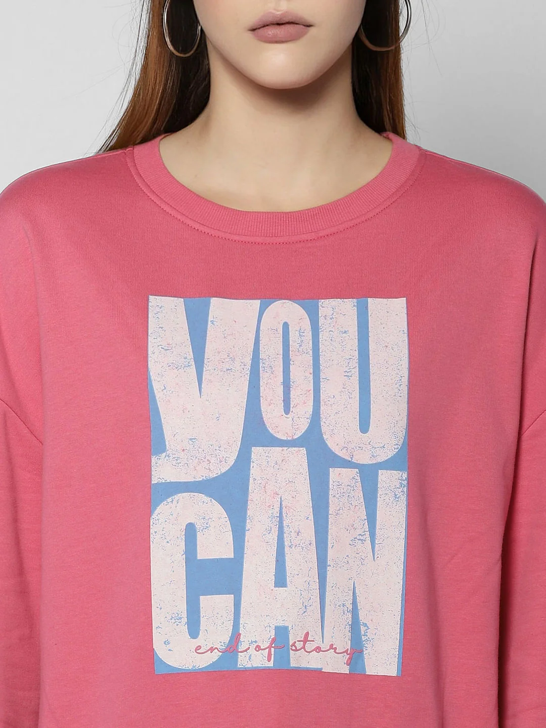 Pink Typographic Print Sweatshirt - Image 5