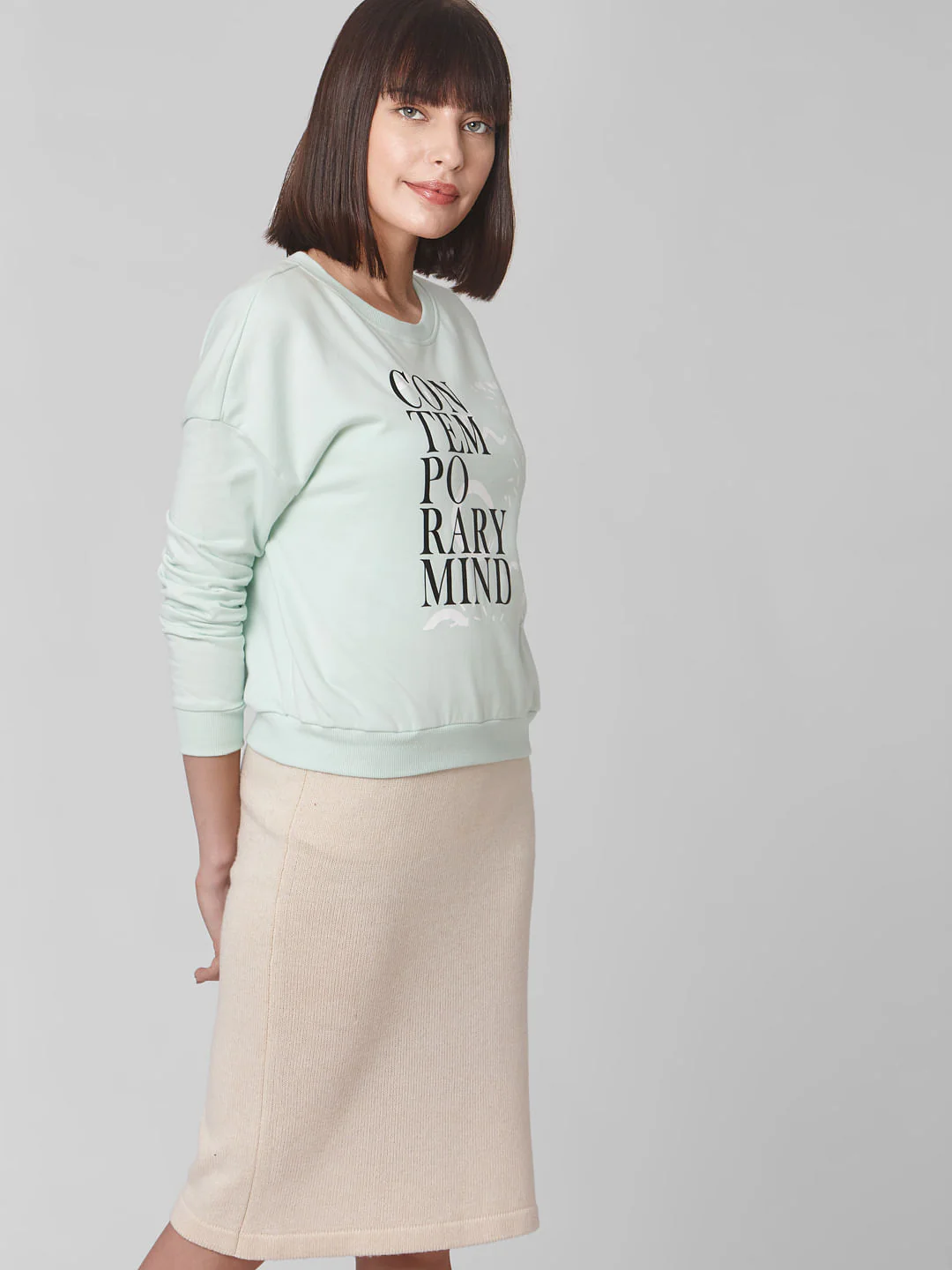 Sky Blue Typographic Print Sweatshirt - Image 2