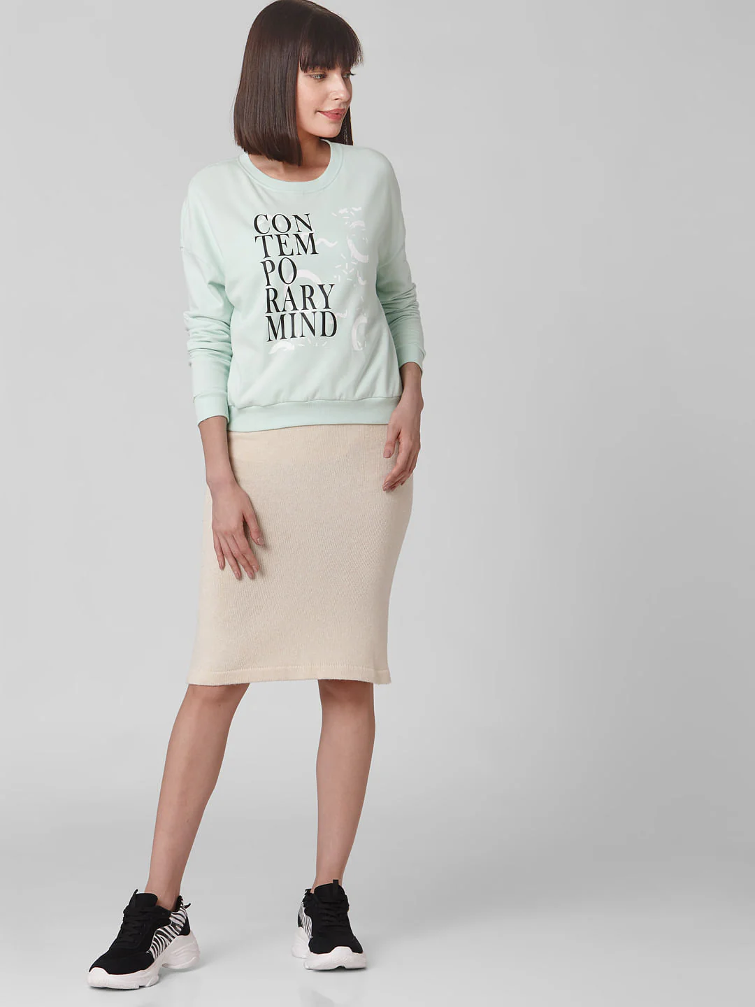 Sky Blue Typographic Print Sweatshirt - Image 4