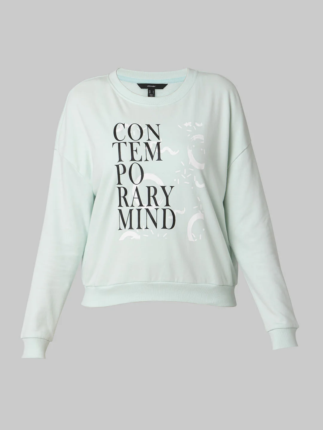 Sky Blue Typographic Print Sweatshirt - Image 6