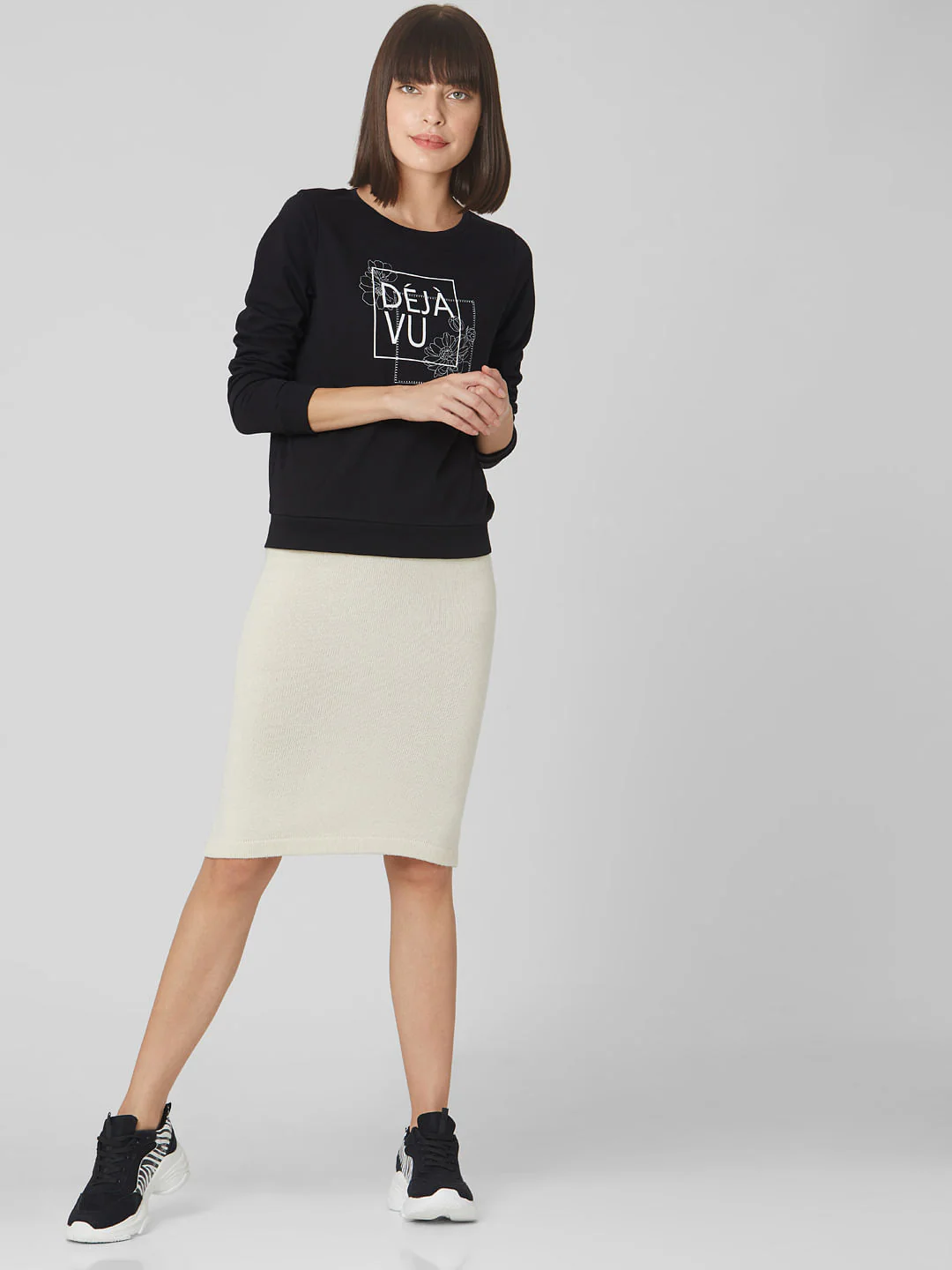 Black Typographic Print Sweatshirt - Image 5