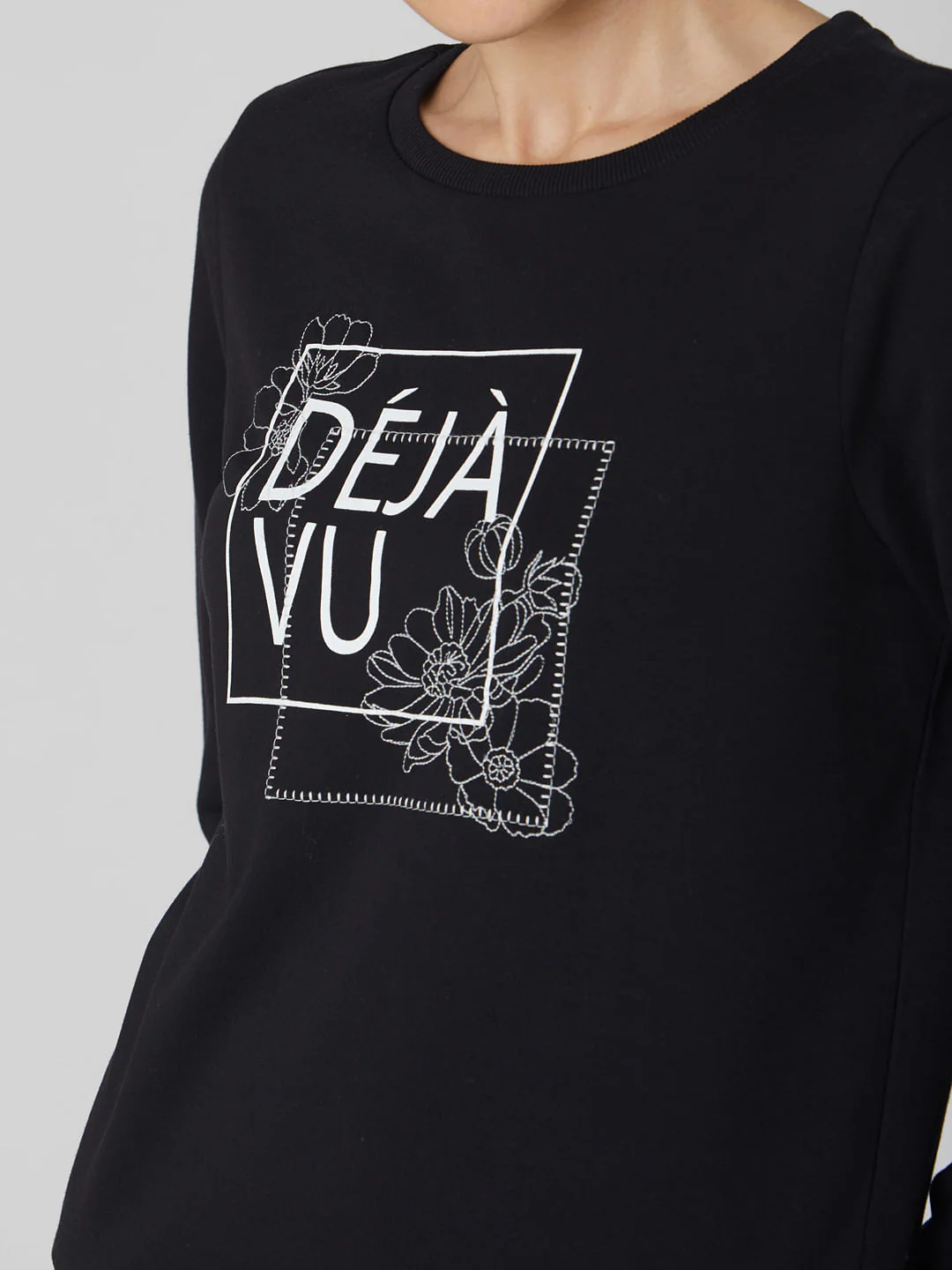 Black Typographic Print Sweatshirt - Image 6