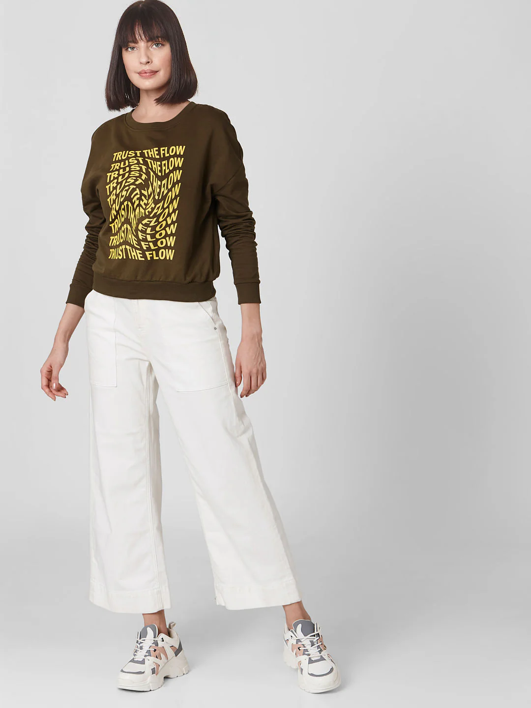Green Slogan Print Sweatshirt - Image 5