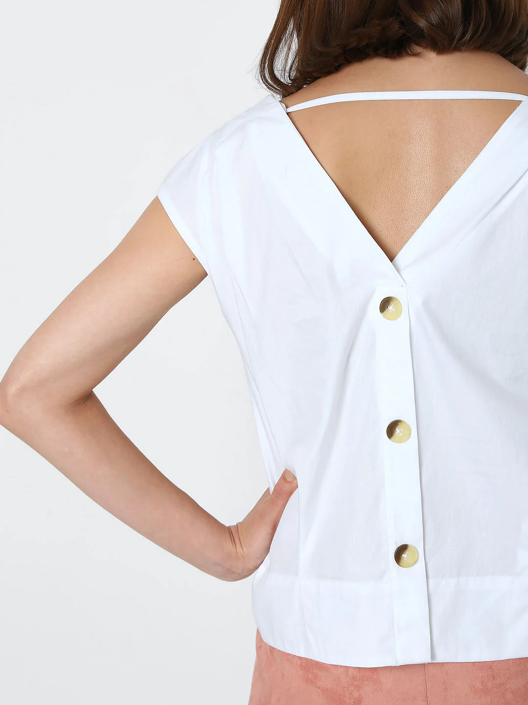 White V-Neck Co-Ord Set Top - Image 6