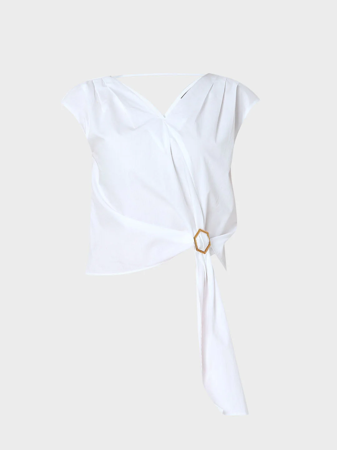 White V-Neck Co-Ord Set Top - Image 7