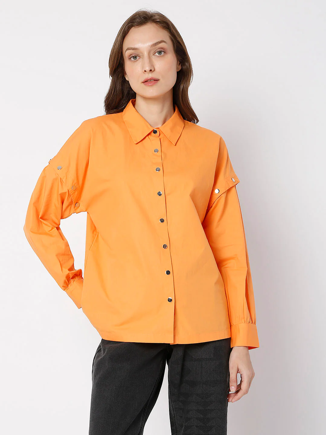 Orange Poplin Shirt - Image 2