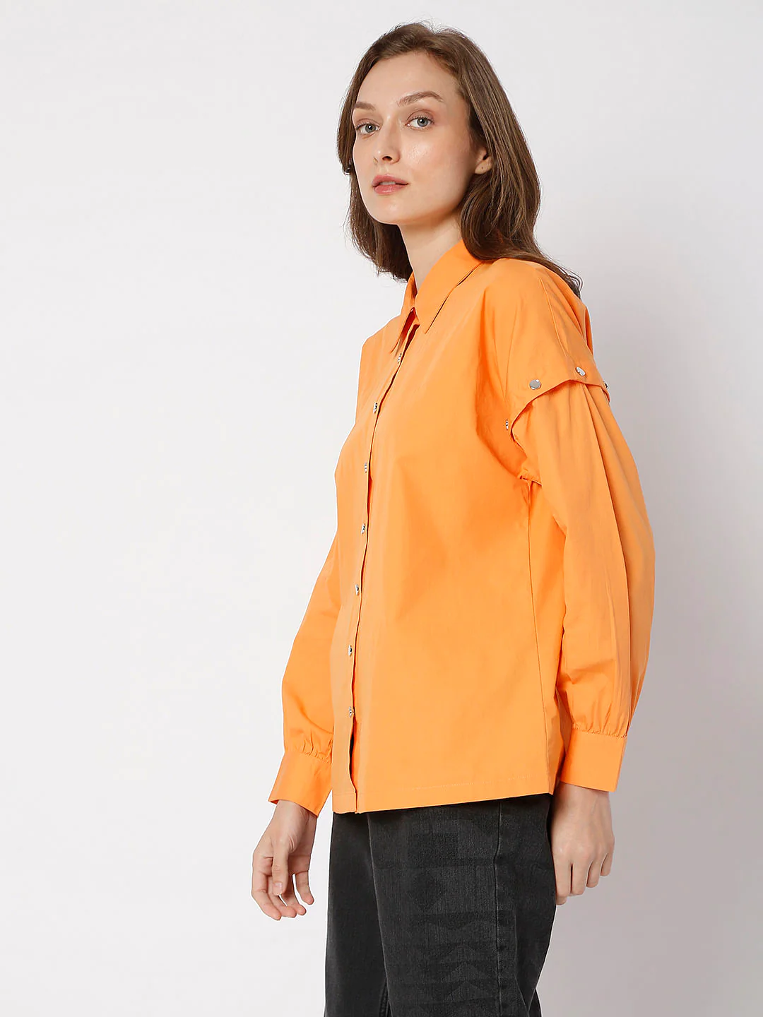 Orange Poplin Shirt - Image 3