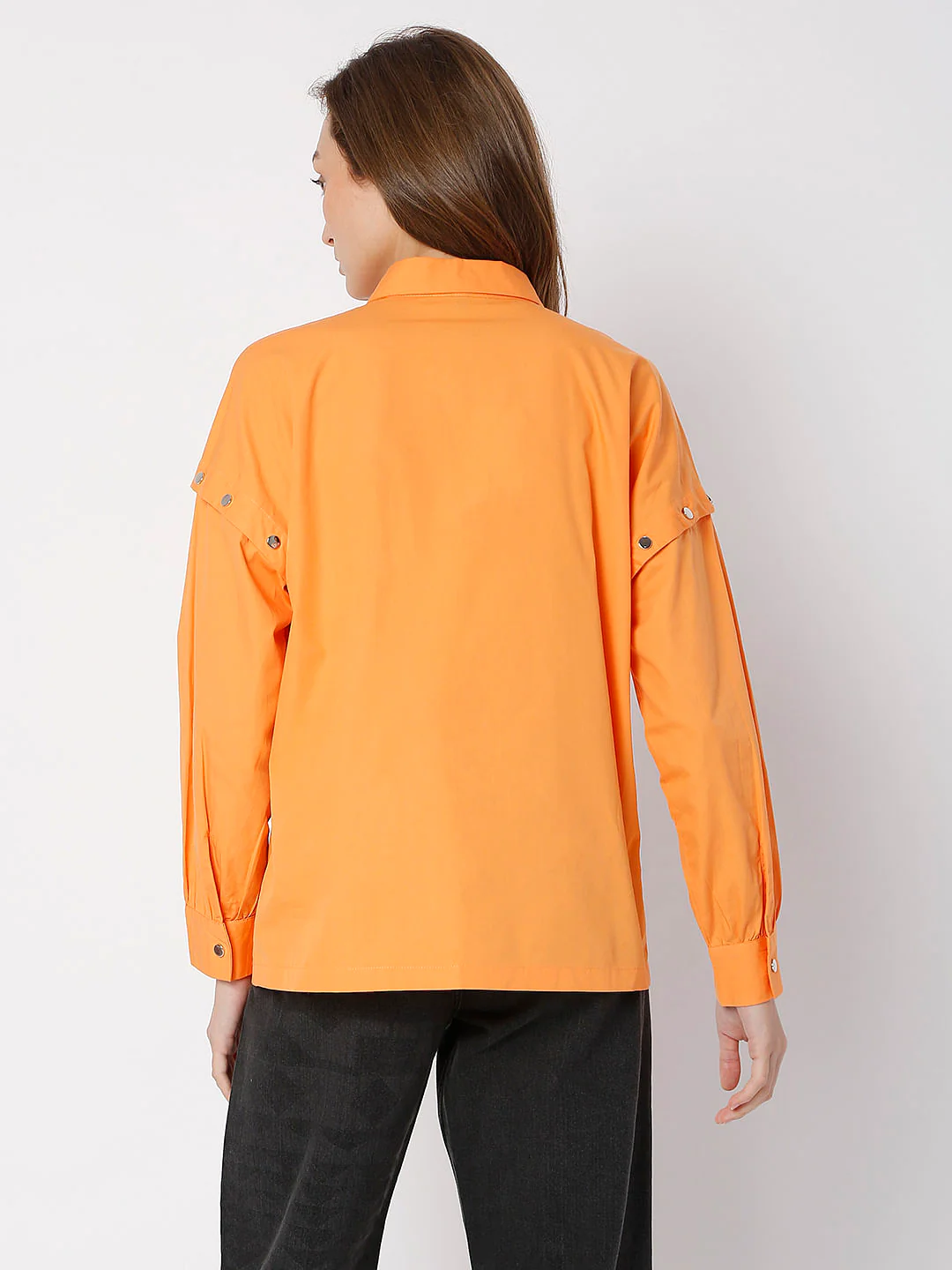 Orange Poplin Shirt - Image 4