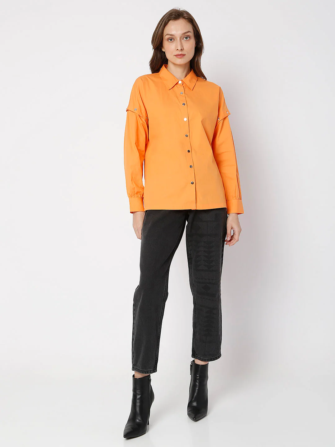 Orange Poplin Shirt - Image 5