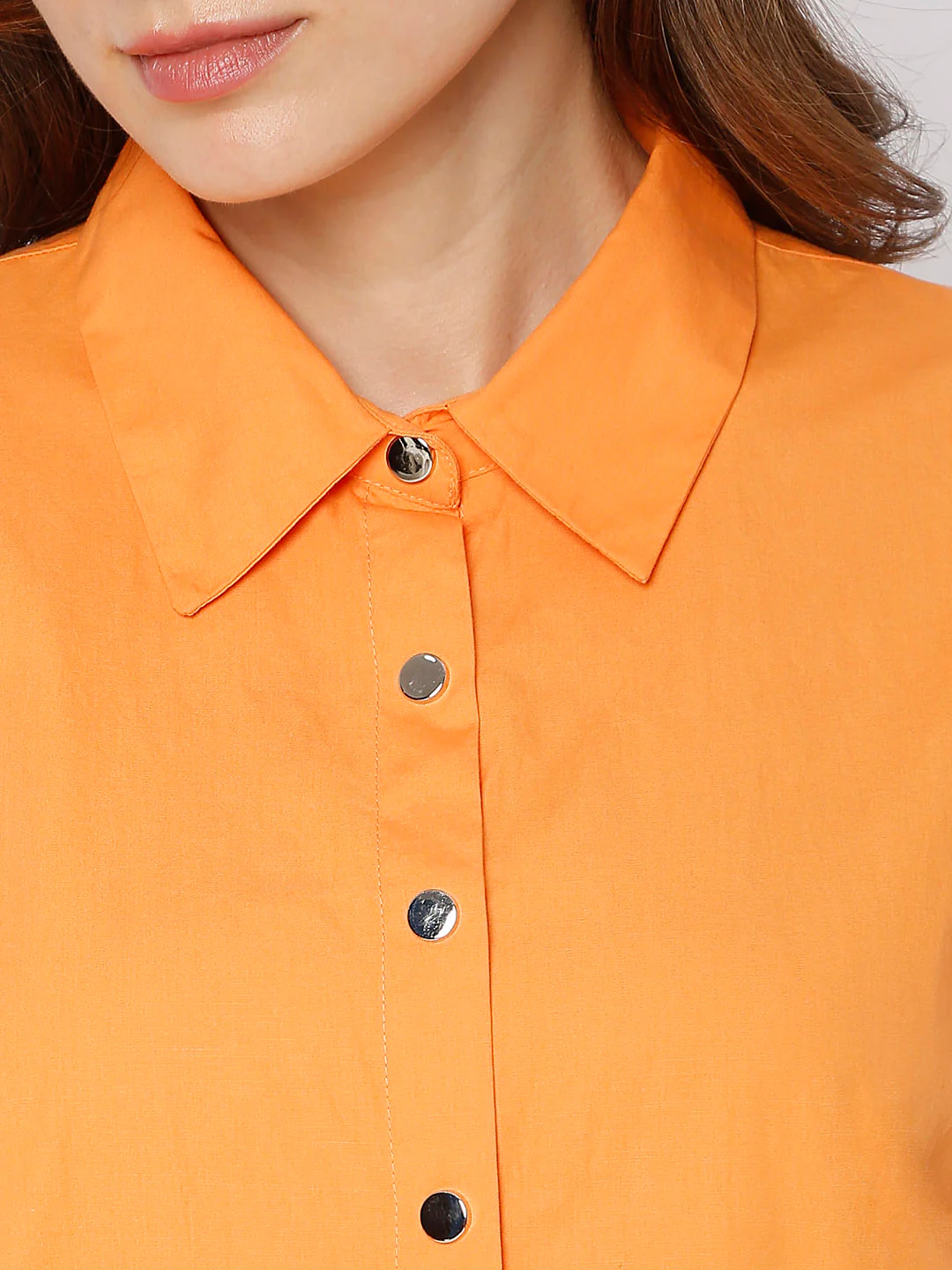 Orange Poplin Shirt - Image 6