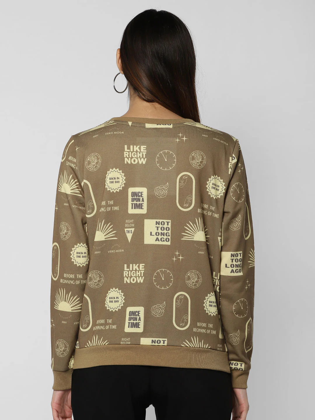 Brown Quirky Graphic Print Sweatshirt - Image 4