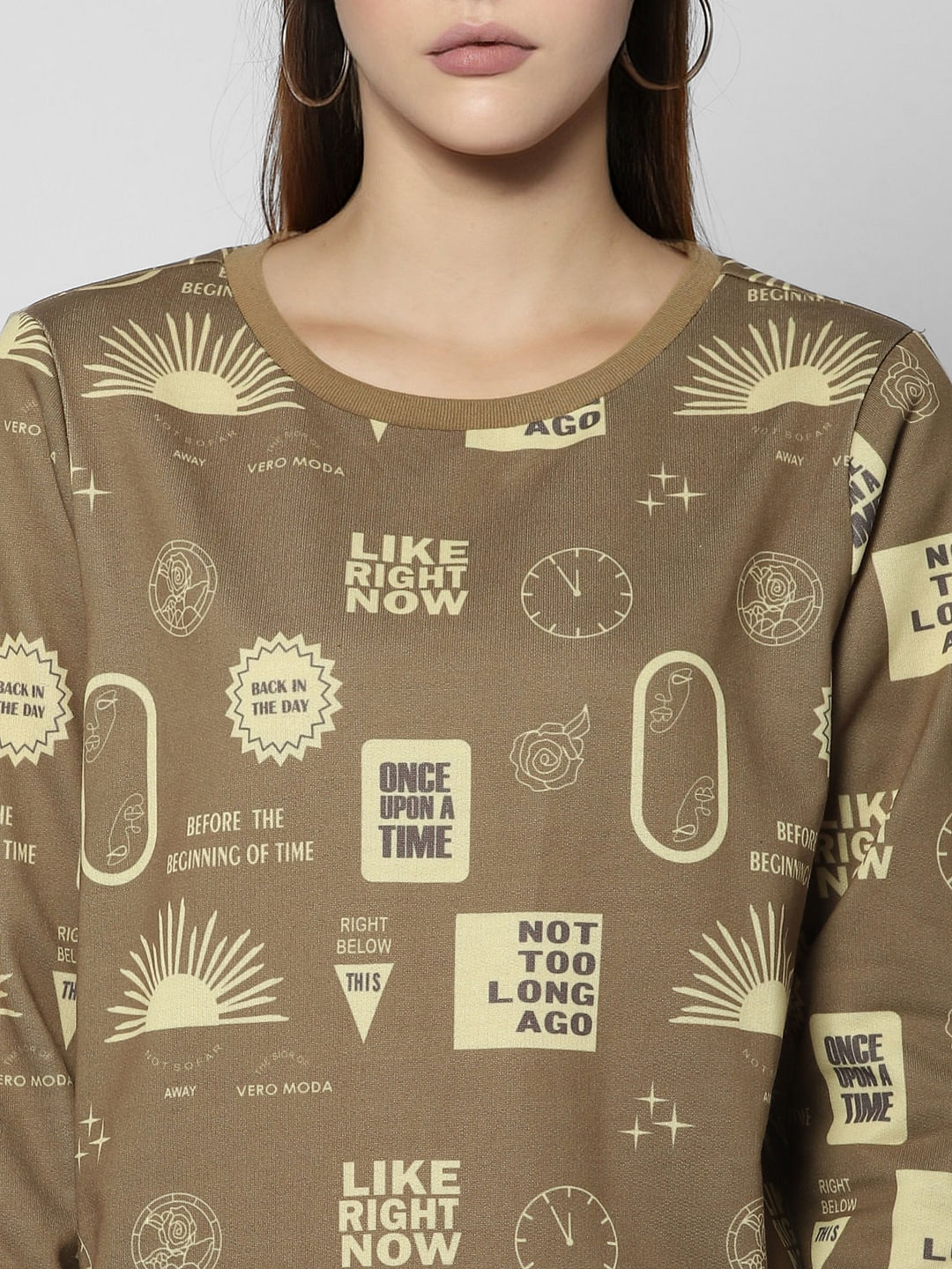 Brown Quirky Graphic Print Sweatshirt - Image 5