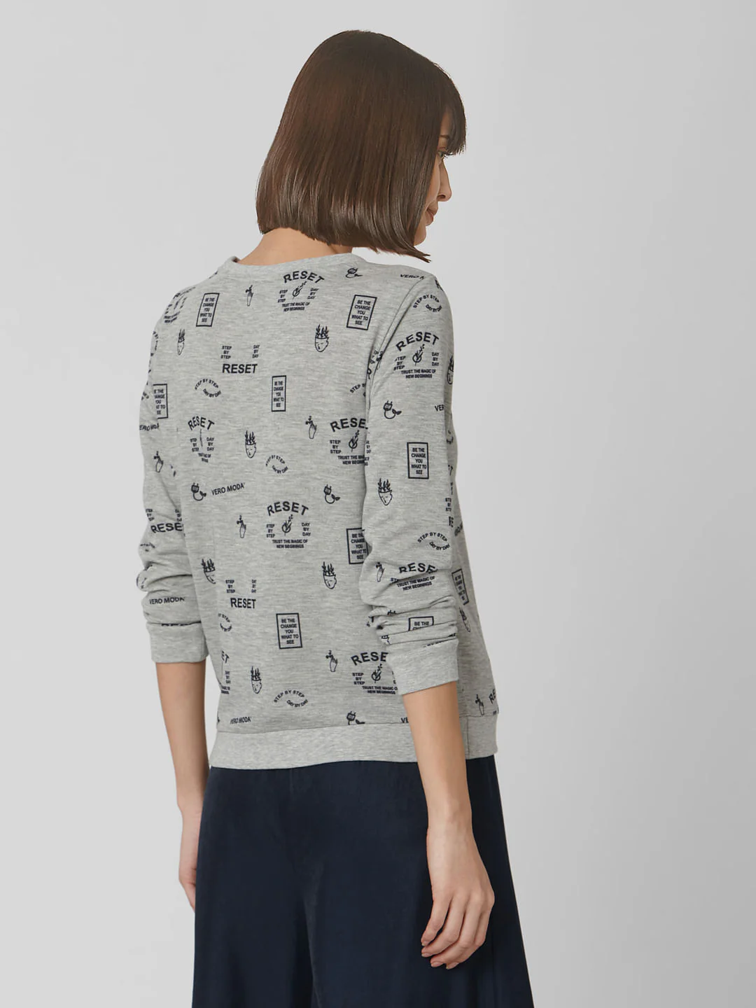 Grey Reset Graphic Print Sweatshirt - Image 4