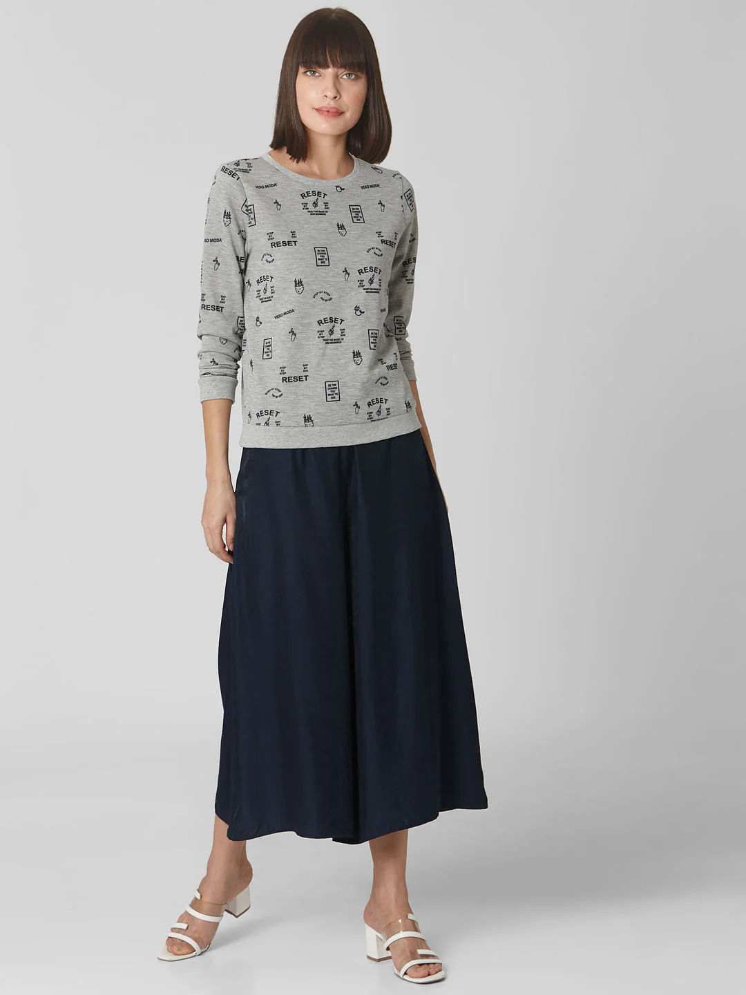 Grey Reset Graphic Print Sweatshirt - Image 5