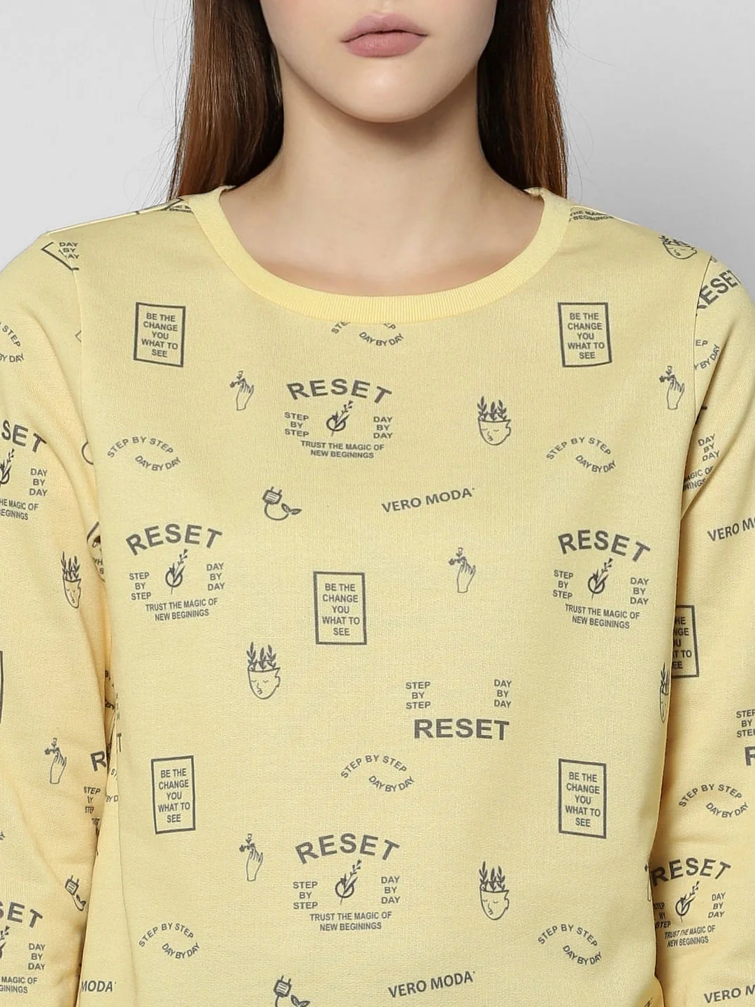 Yellow Reset Graphic Print Sweatshirt - Image 5