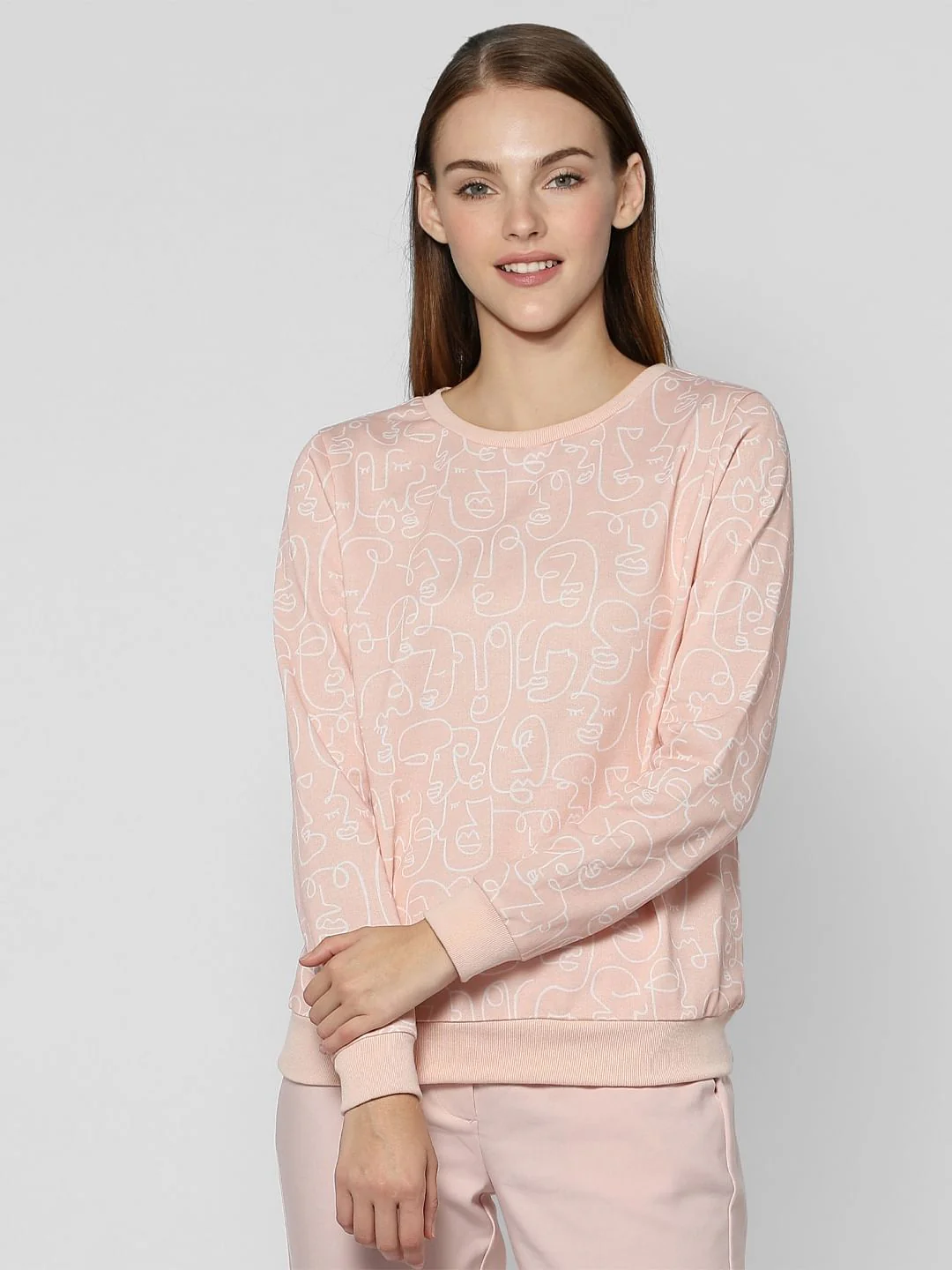 Pink Abstract Print Sweatshirt - Image 2