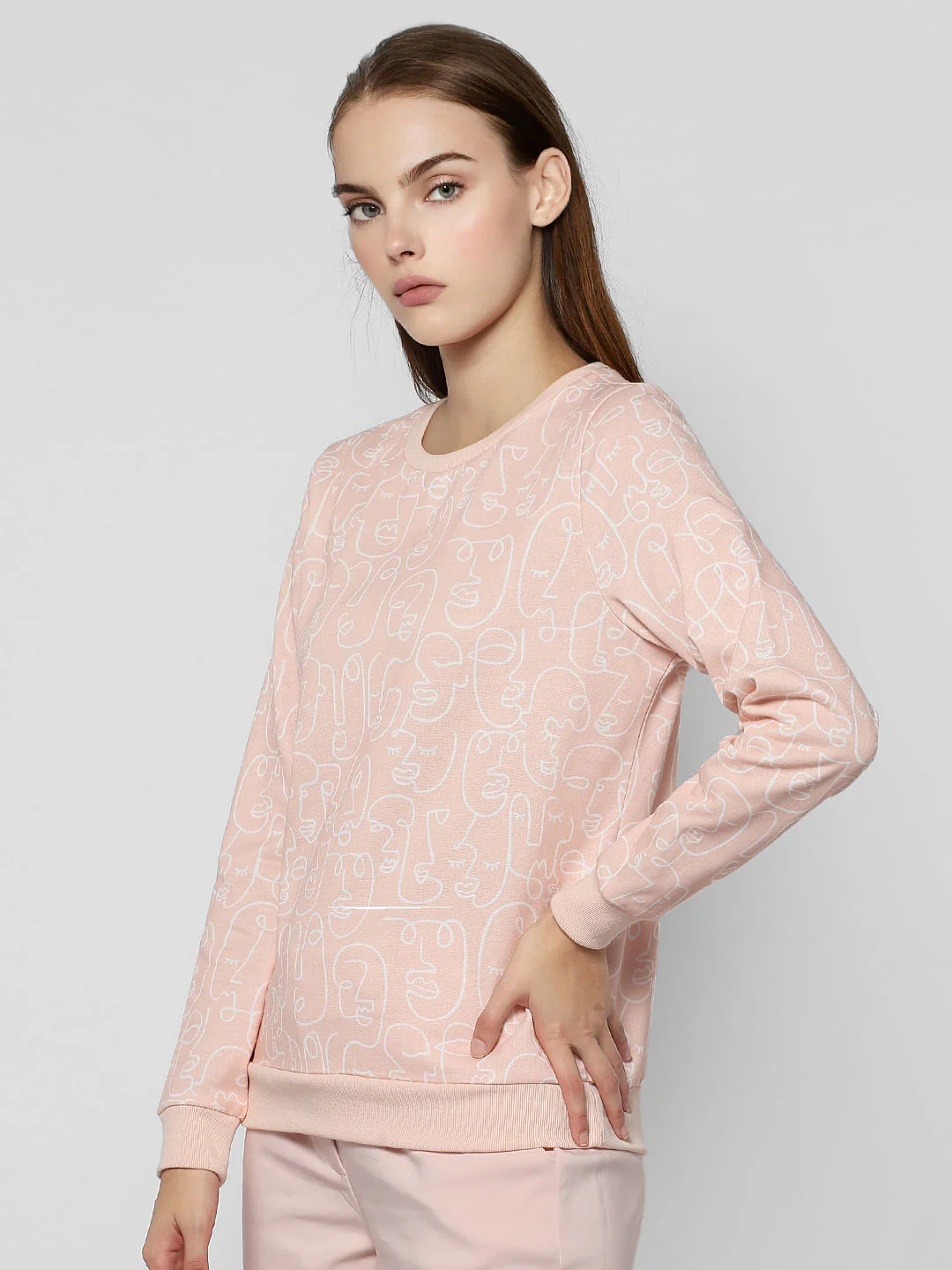 Pink Abstract Print Sweatshirt - Image 3