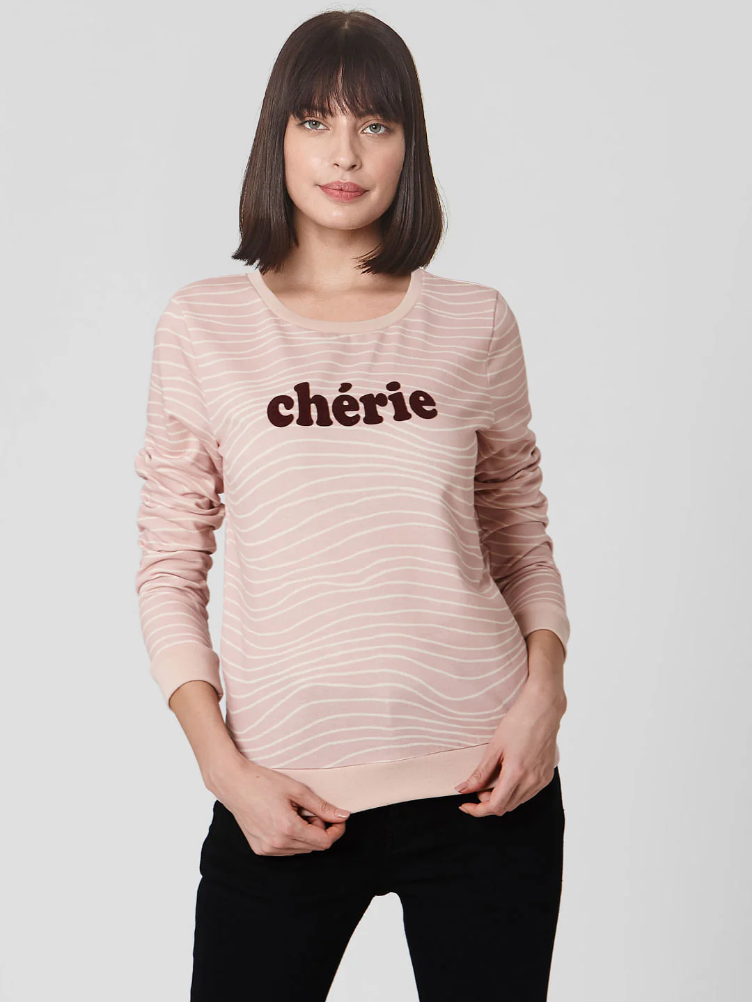 Pink Text Print Sweatshirt - Image 2