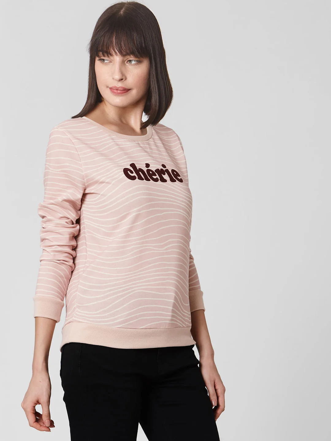 Pink Text Print Sweatshirt - Image 3