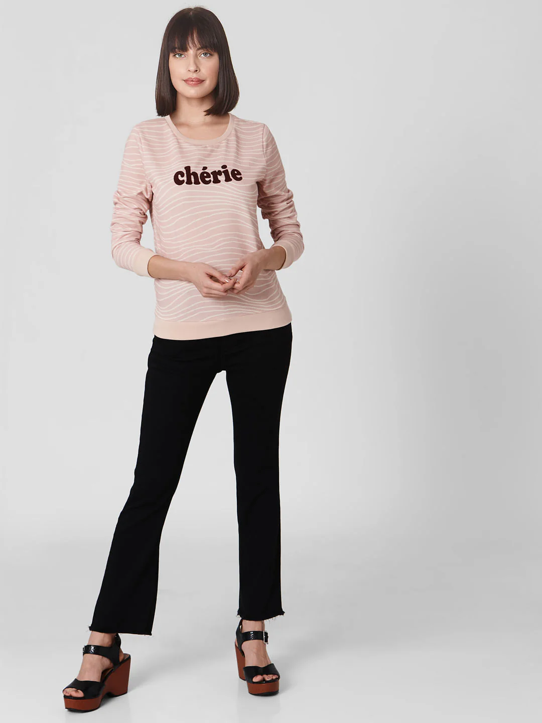 Pink Text Print Sweatshirt - Image 5