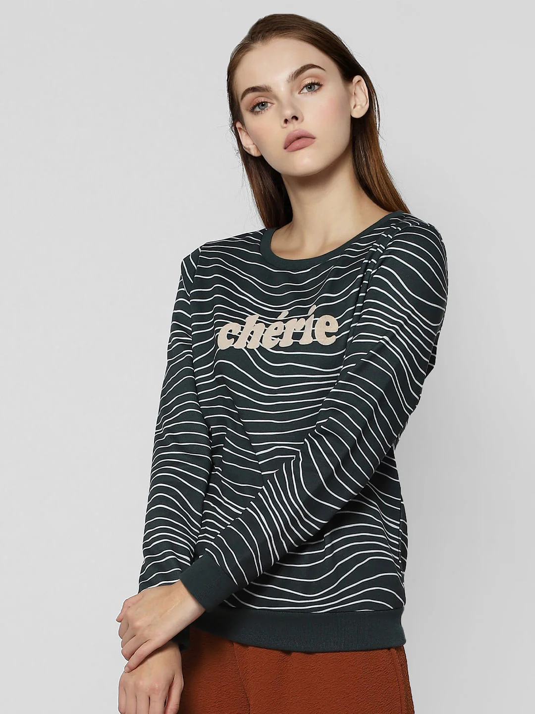 Green Text Print Sweatshirt - Image 2