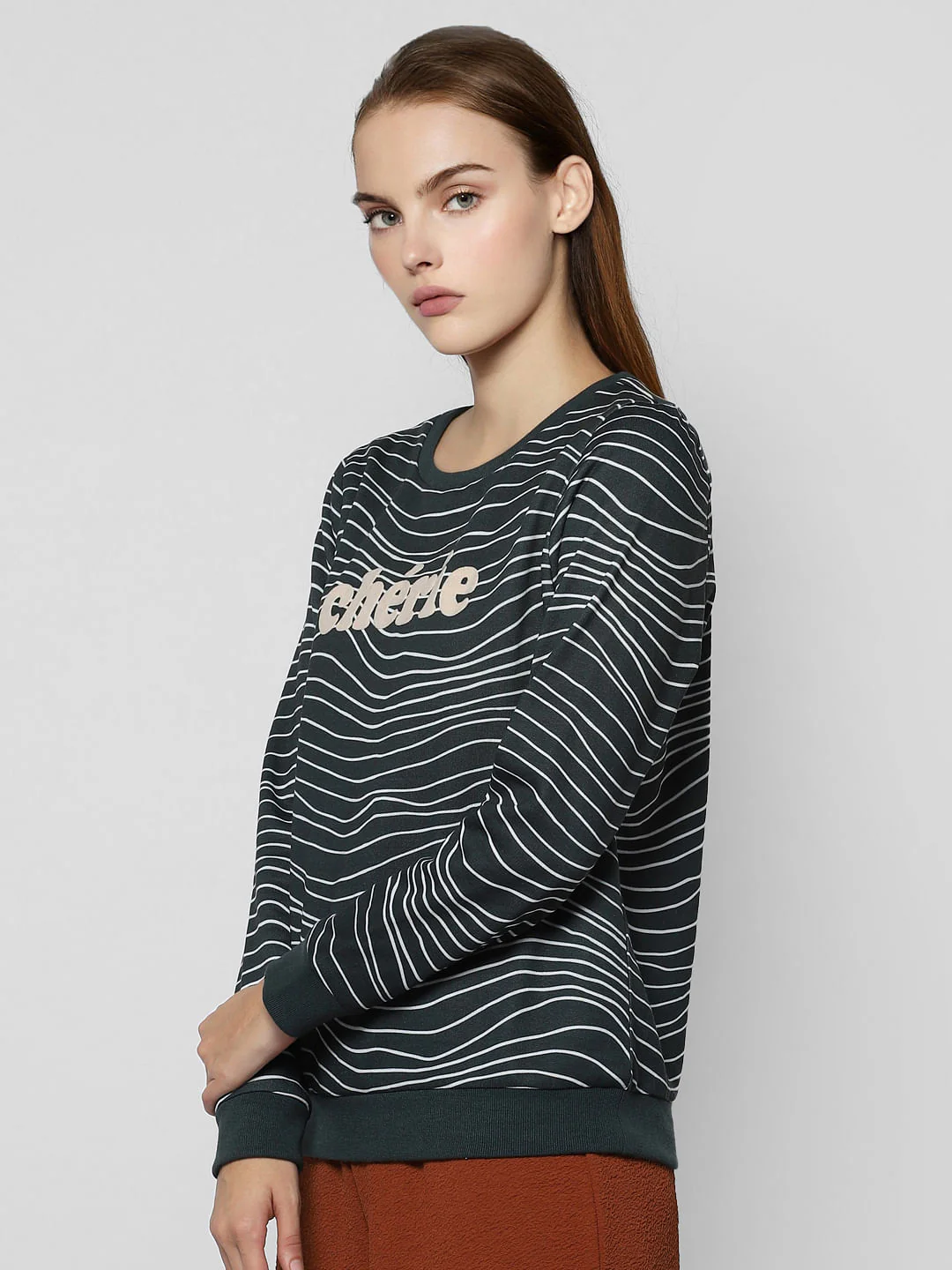 Green Text Print Sweatshirt - Image 3