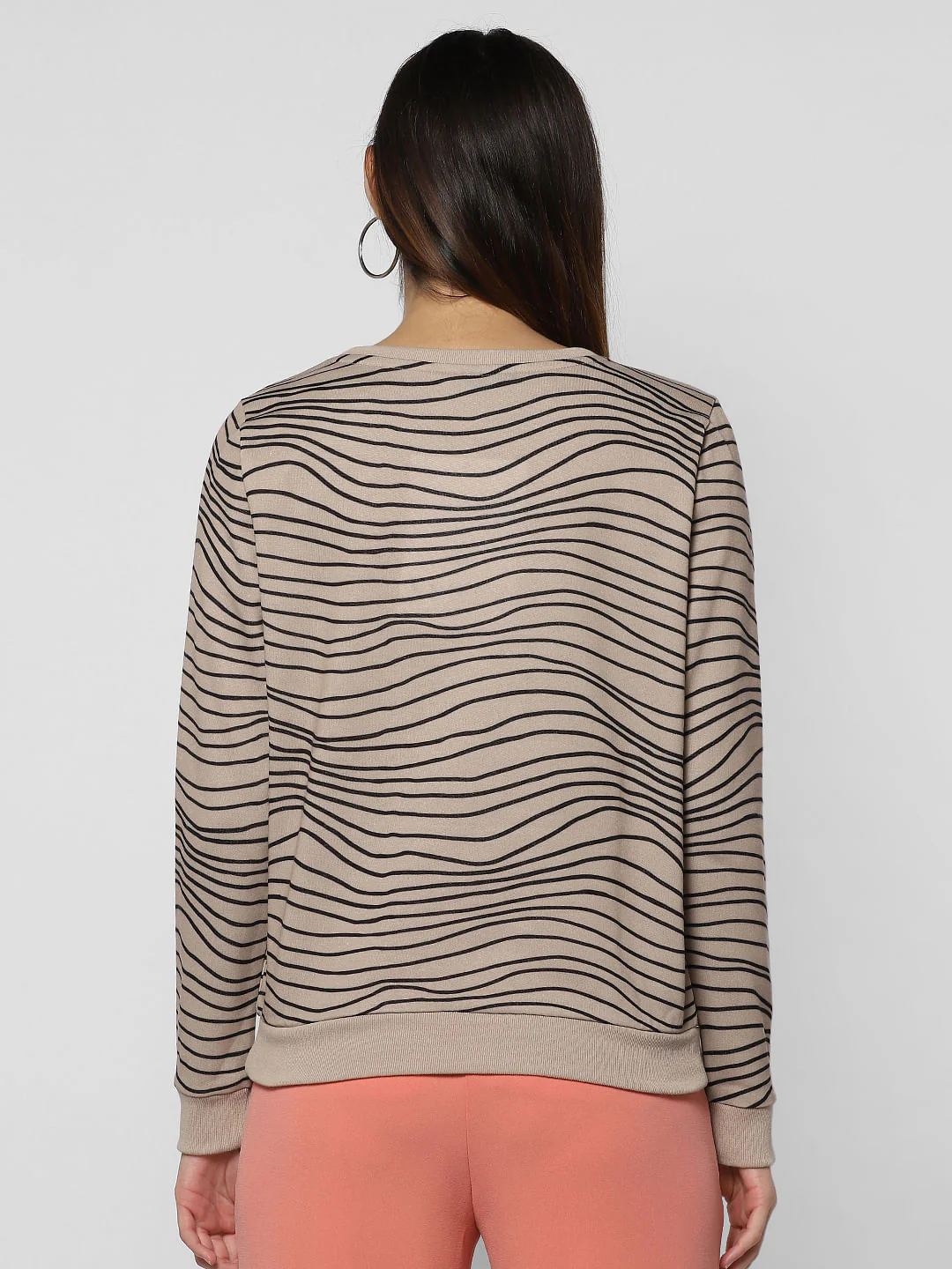 Beige Text Print Sweatshirt - Image 4
