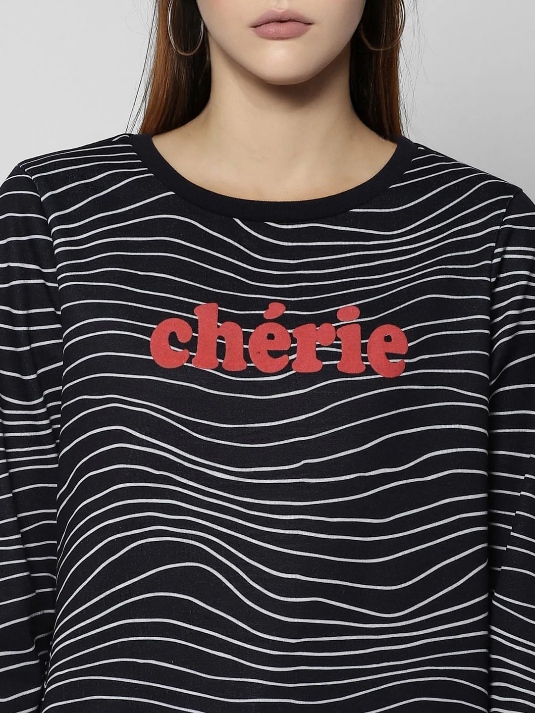 Navy Blue Text Print Sweatshirt - Image 5