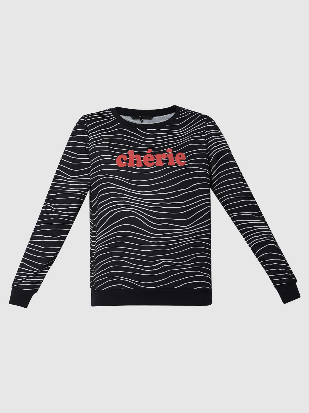 Navy Blue Text Print Sweatshirt - Image 6