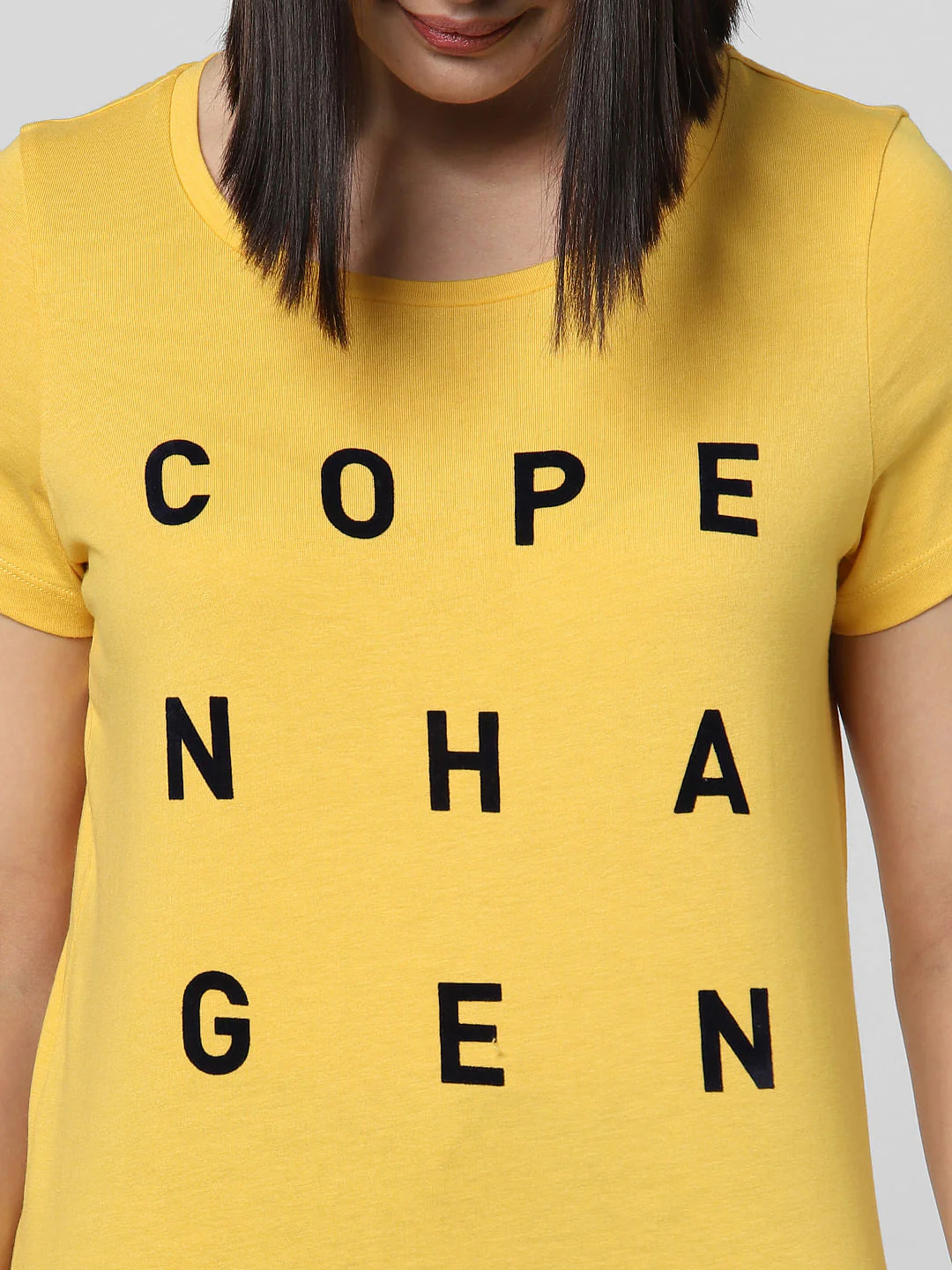 Yellow Text Print T-Shirt - Image 6
