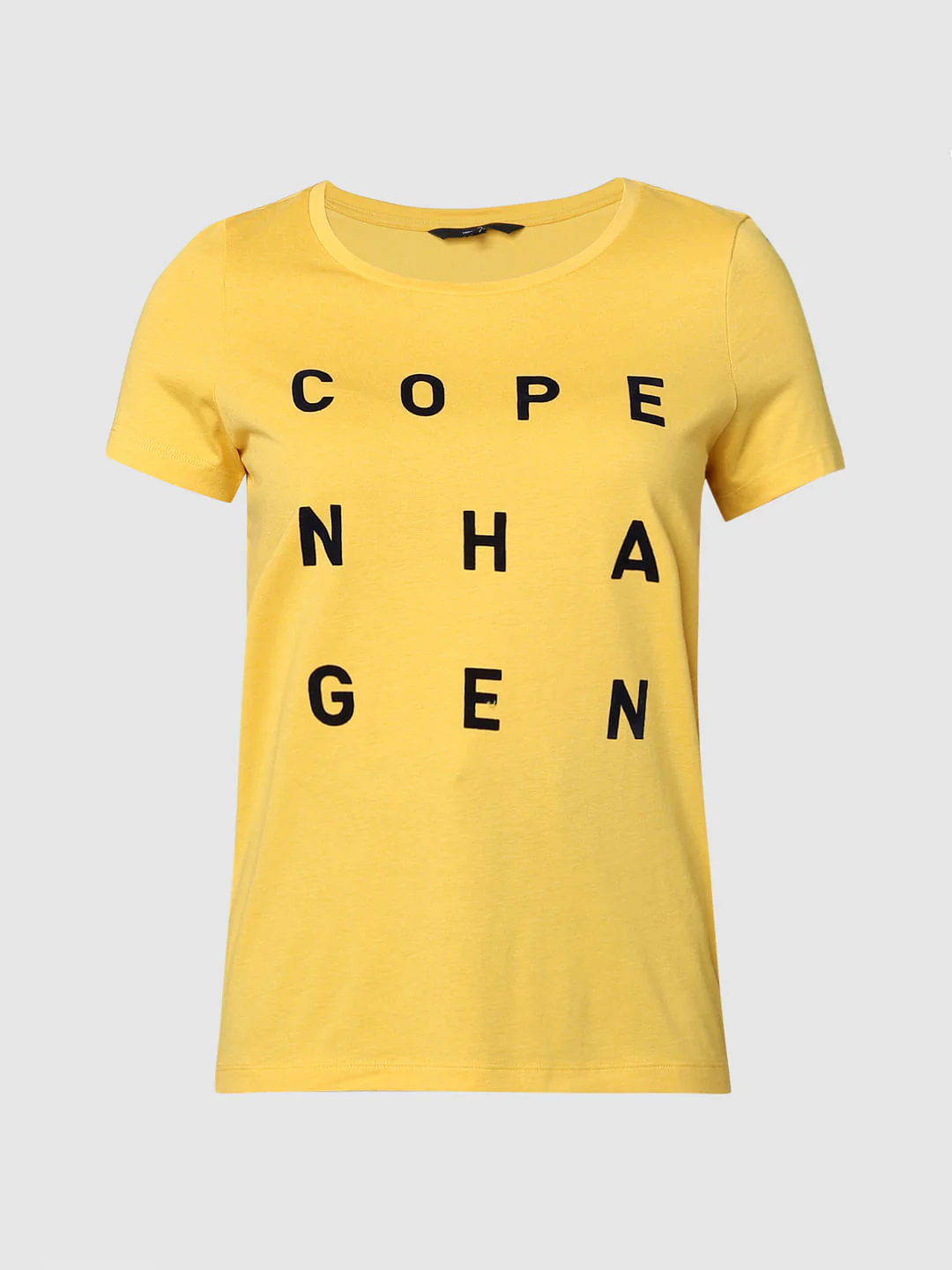 Yellow Text Print T-Shirt - Image 7