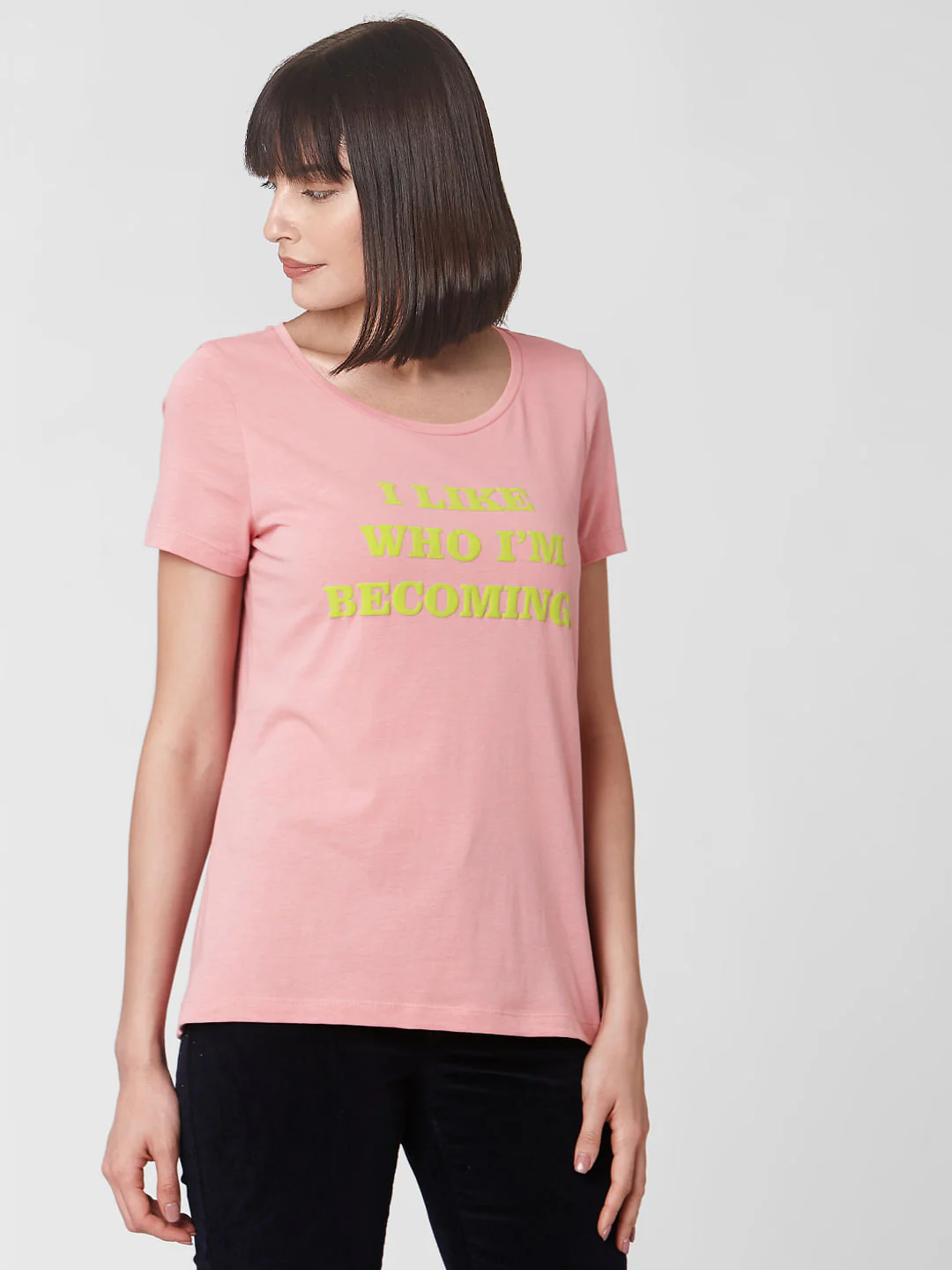 Pink Typographic Print T-Shirt - Image 2