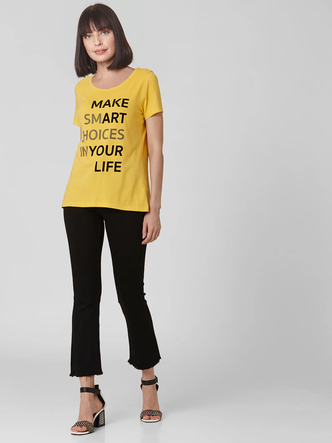 Yellow Quote Print T-Shirt - Image 4