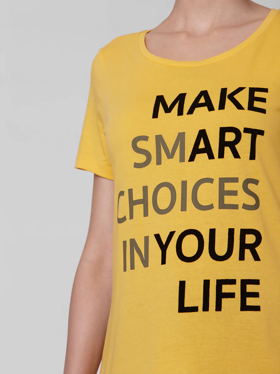 Yellow Quote Print T-Shirt - Image 5