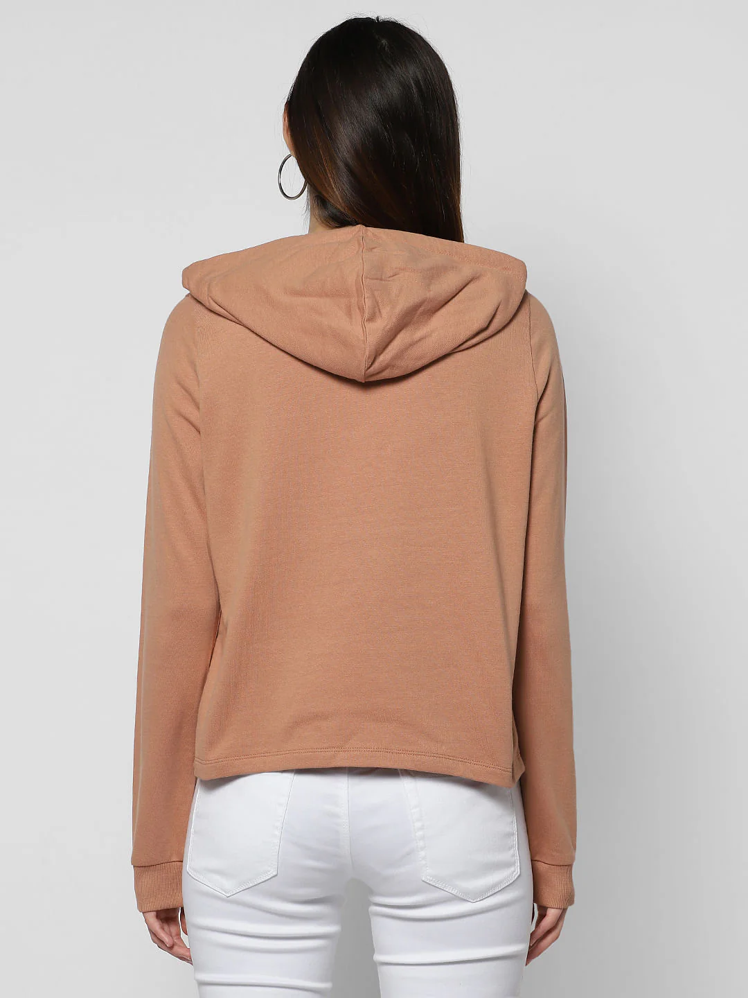 Beige Text Print Hooded Sweatshirt - Image 4